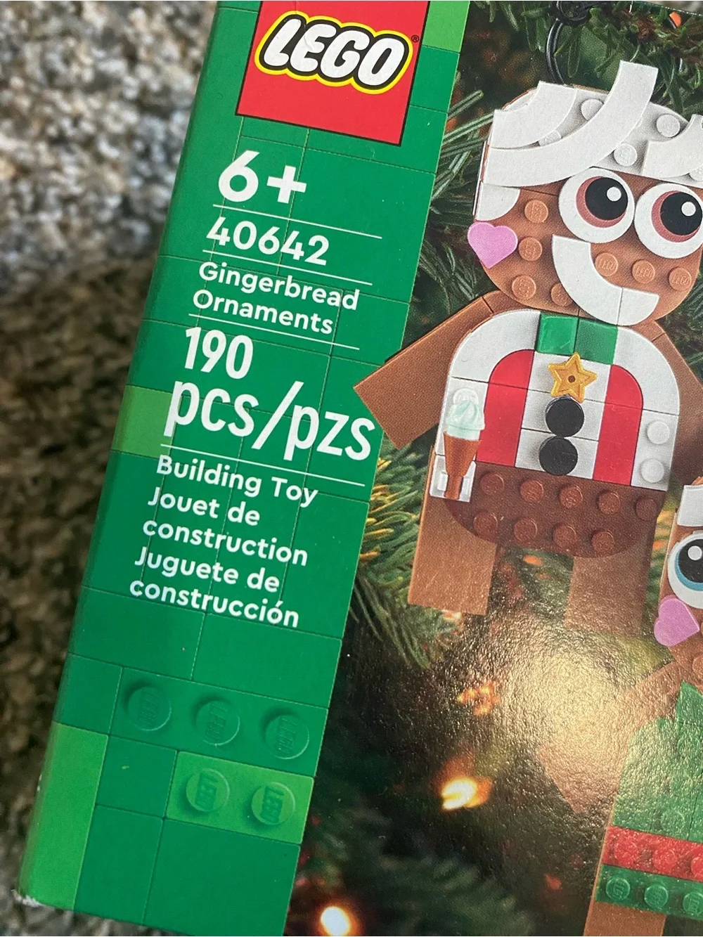 LEGO Gingerbread Ornaments Set - Brown, Green, White, Red, Pink